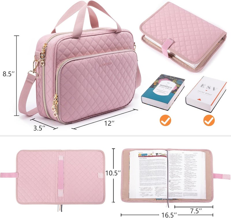 IMAGINING Large Bible Case with Bible Cover for Women - Bible Carrying Case with Shoulder Strap - Bible Bag Packed in Gift Box - Bible Carrier with Pockets for Bible Study Suppliers - Bible Gift Girls - Image 2